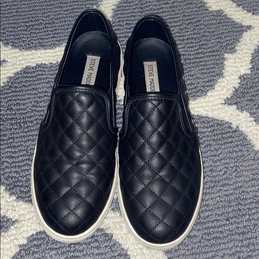 Black Quilted Steve Madden Shoes
